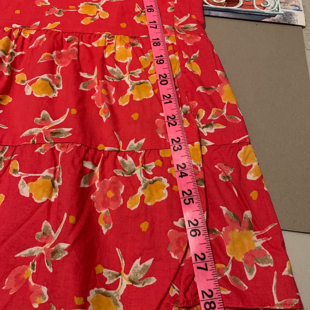 Calvin Klein Jeans Red Gold Midi Bubble Skirt - Picture 5 of 7